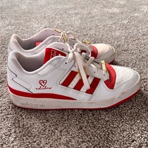 Adidas Red and White Classic Sneakers